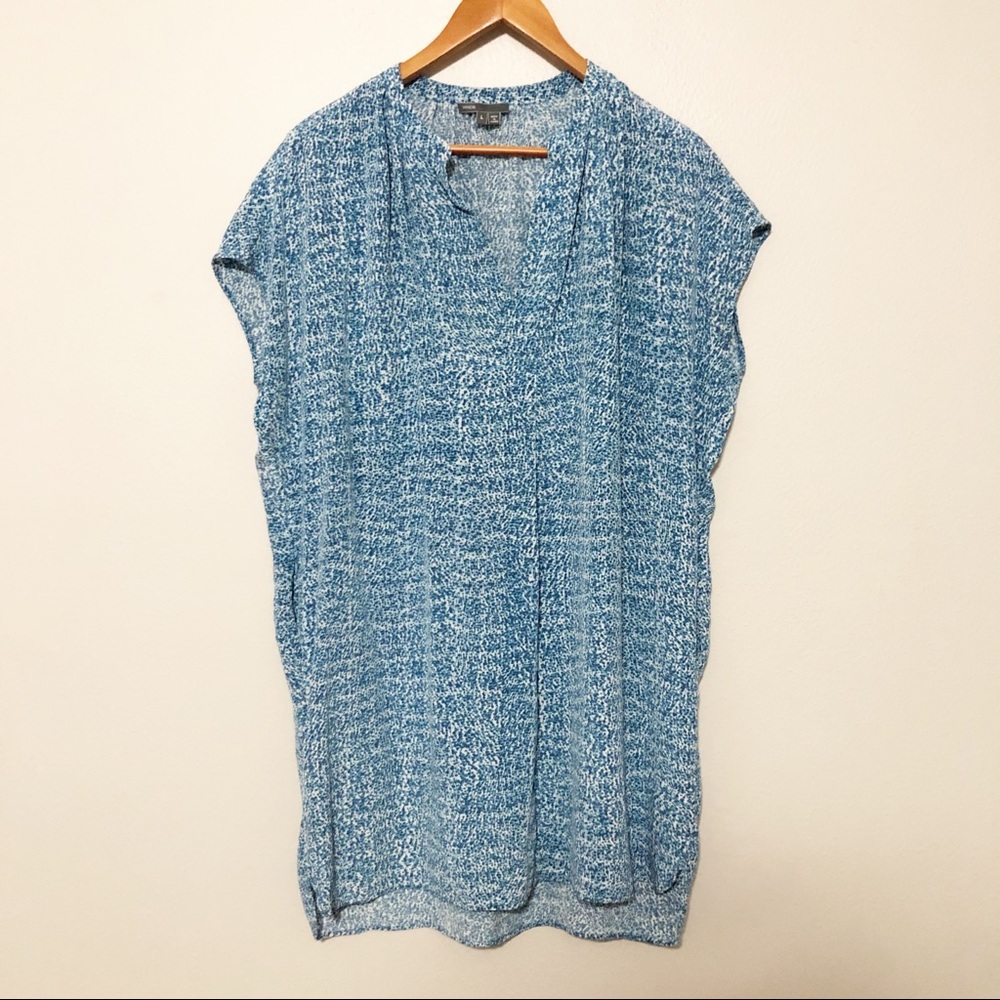 Vince Blue Dolman Sleeve Mini Dress
